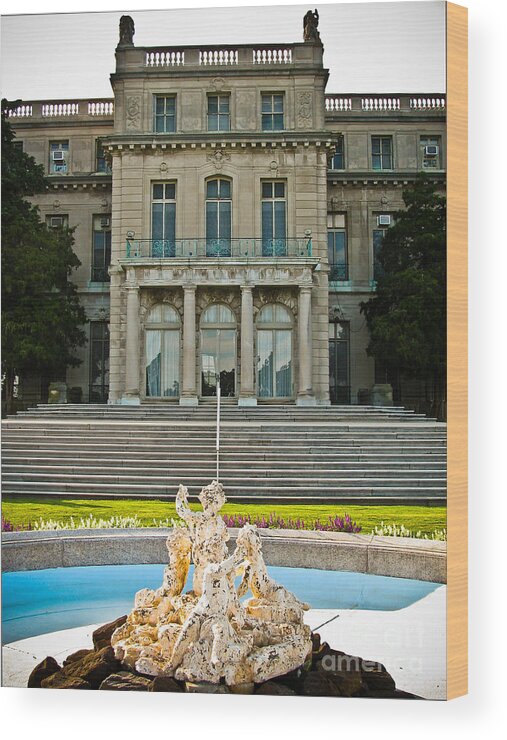 Monmouth University Wood Print featuring the photograph Wilson Hall Fountain by Colleen Kammerer