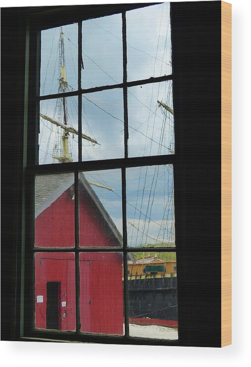 Tall Rigged Ship Wood Print featuring the photograph Window On History by Carl Sheffer