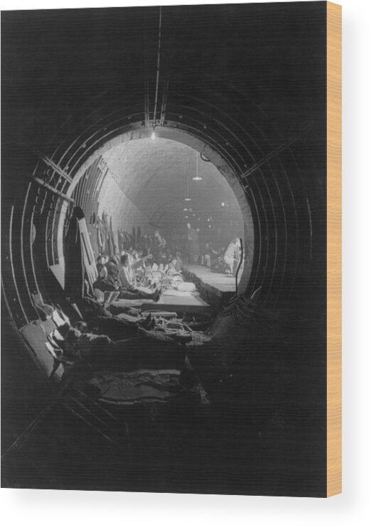 History Wood Print featuring the photograph World War 2, Battle Of Britain. Subway by Everett