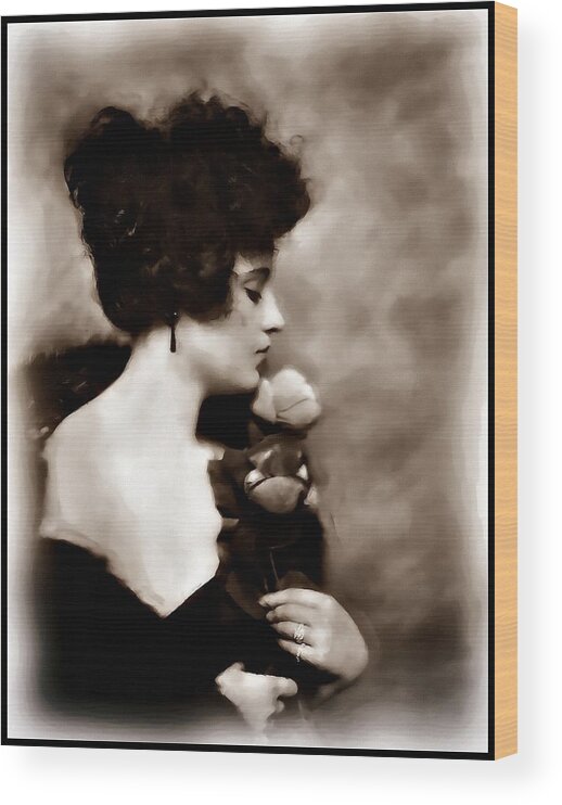 Vintage Wood Print featuring the mixed media Ziegfeld Girl by Mary Morawska