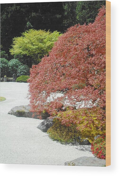 Japanese Garden Wood Print featuring the photograph Portland Japanese Garden #4 by Kelly Manning