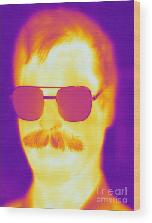 Thermogram Wood Print featuring the Thermogram Of A Man #4 by Ted Kinsman