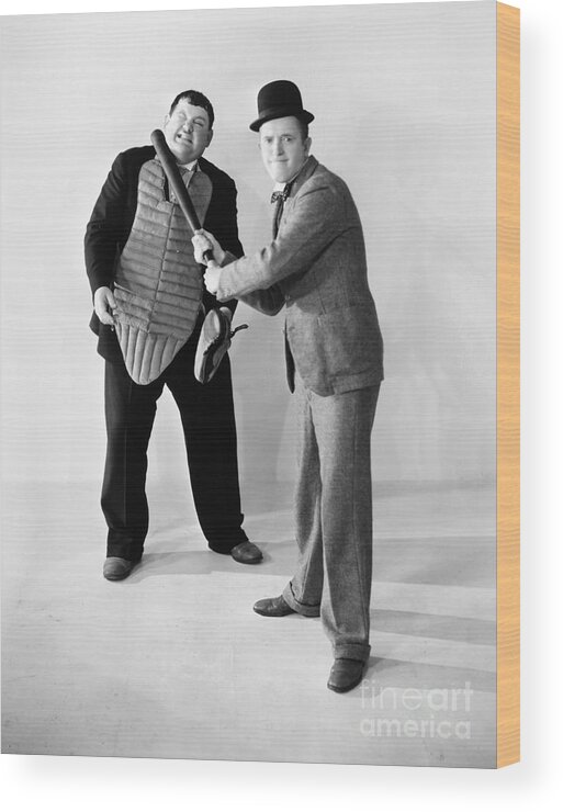 20th Century Wood Print featuring the photograph Laurel And Hardy #5 by Granger