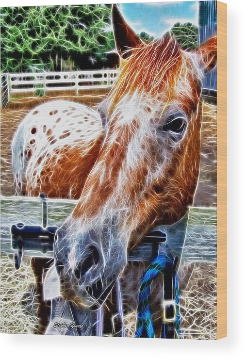Horse Wood Print featuring the digital art A Horse of Course by Stephen Younts