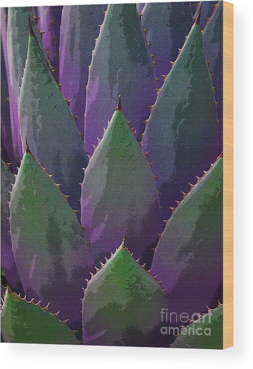 Purple Wood Print featuring the photograph Agave purple by Victoria Page