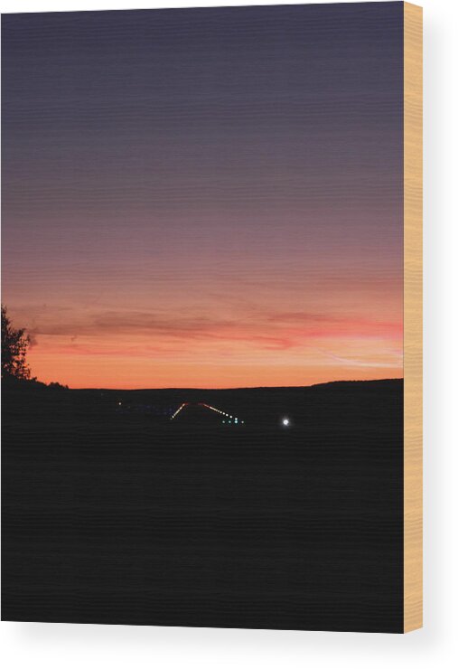 Landing Strip Wood Print featuring the photograph All Lit Up For A Landing by Kim Galluzzo