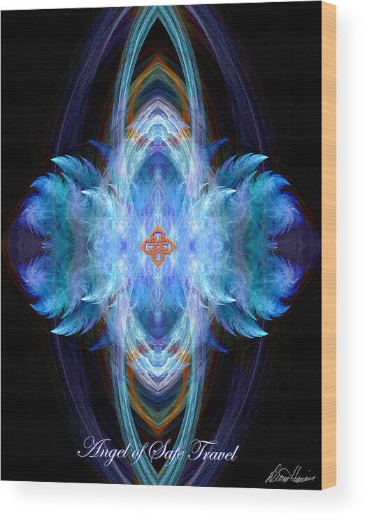 Angel Wood Print featuring the digital art Angel of Safe Travel by Diana Haronis