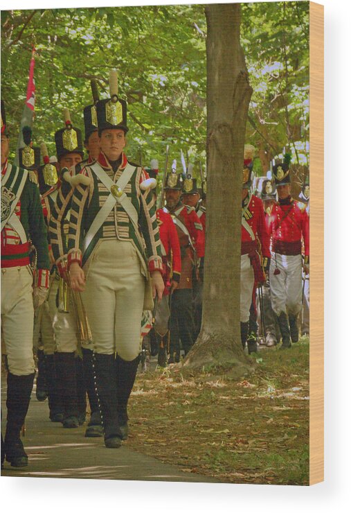 Marching Soilders Wood Print featuring the photograph Battle Of Queenston Heights 37 by Cyryn Fyrcyd