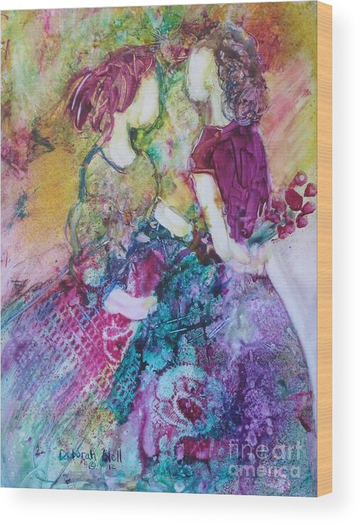 Girlfriends Wood Print featuring the painting Best Friends by Deborah Nell