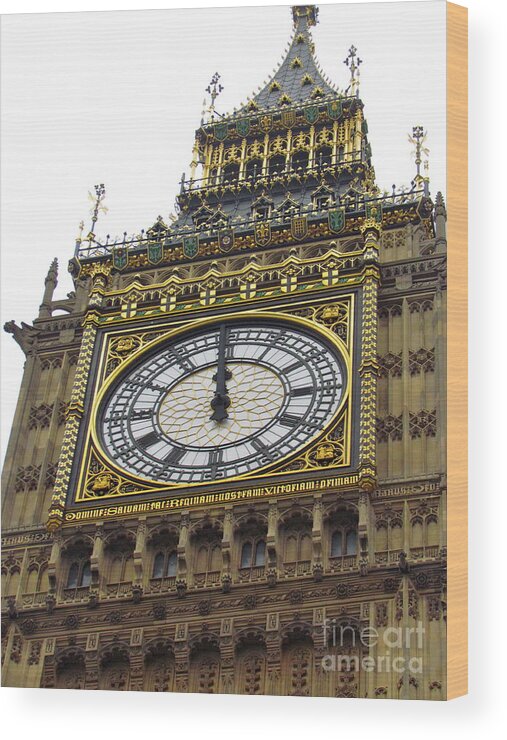 Big Ben Wood Print featuring the photograph Big Ben High Noon by Beth Saffer