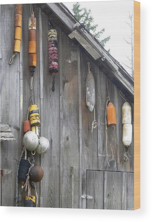 Boating Wood Print featuring the photograph Buoy Barn by Pamela Patch