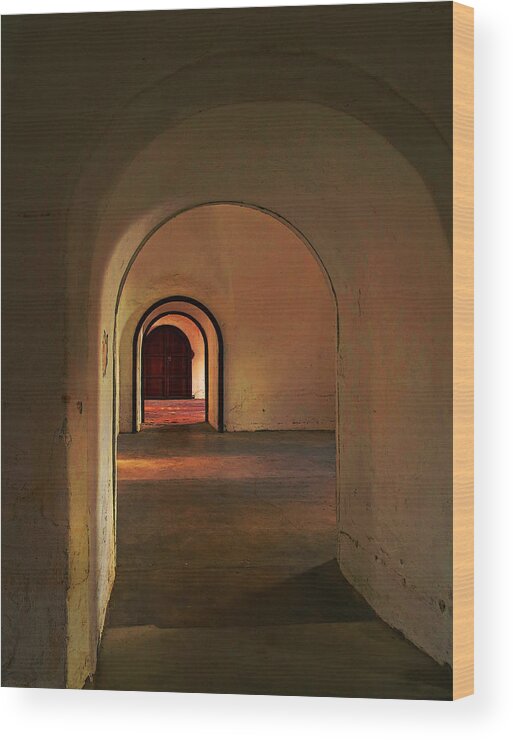 Photo Wood Print featuring the photograph Cristobal Corridor by Deborah Smith