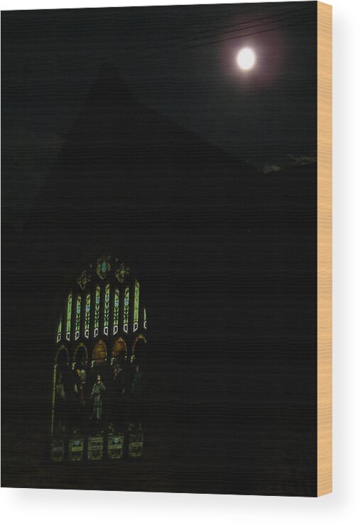Window Wood Print featuring the photograph Dark Church by Azthet Photography