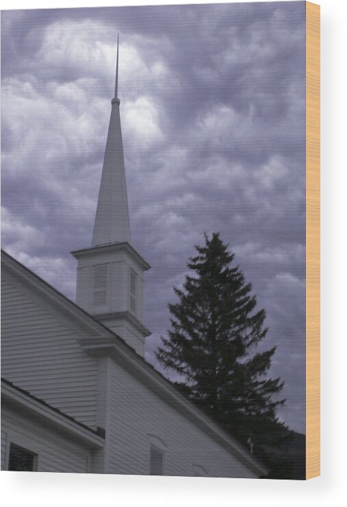 Brownsville Vermont Wood Print featuring the photograph Forboding Clouds by Nancy Griswold