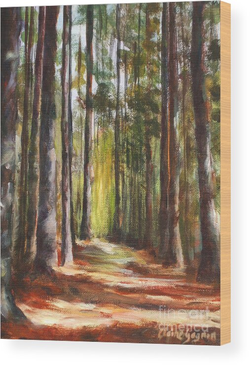 Acrylic Wood Print featuring the painting Great Brook Farm Summer Path by Claire Gagnon