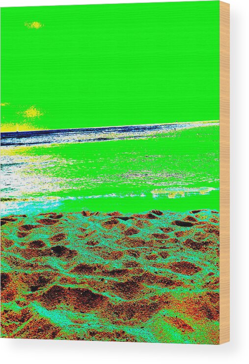 Kaimana Beach Wood Print featuring the photograph Green Kaimana by Erika Swartzkopf