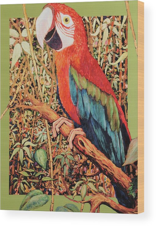 Rain Forest Wood Print featuring the painting Happy Is But A Mask by Charles Munn