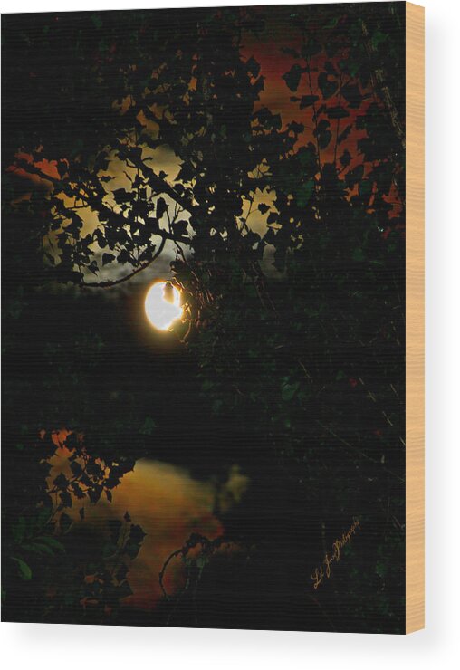 Moon Wood Print featuring the photograph Haunting Moon III by Jeanette C Landstrom