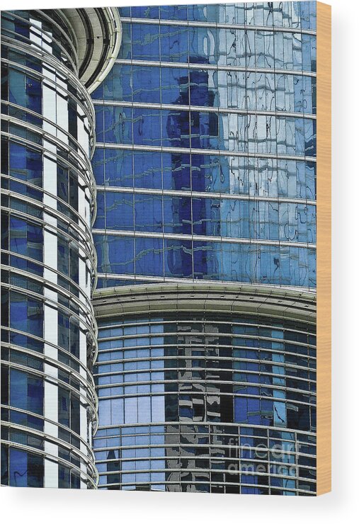Architecture Wood Print featuring the photograph Houston Architecture 1 by Frances Ann Hattier