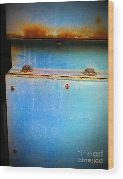 Blue Wood Print featuring the photograph Industrial Abstract by Eena Bo