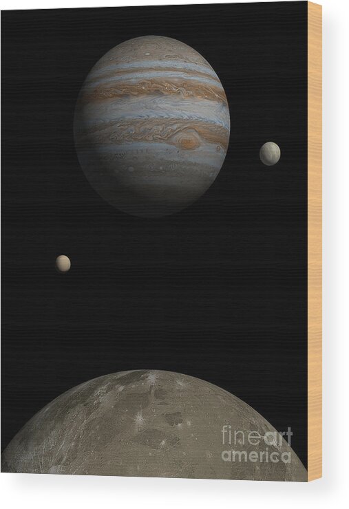 Jupiter Wood Print featuring the digital art Jupiter Rising by Nicholas Burningham