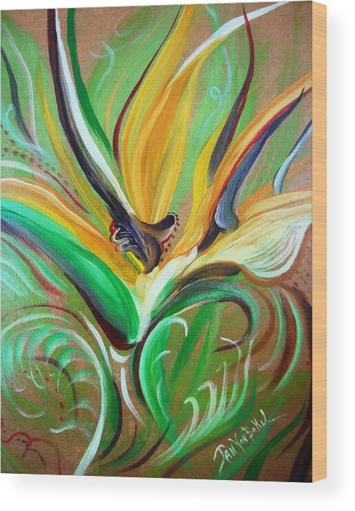 Bird Of Paradise Wood Print featuring the painting Lost Paradise by Jan VonBokel