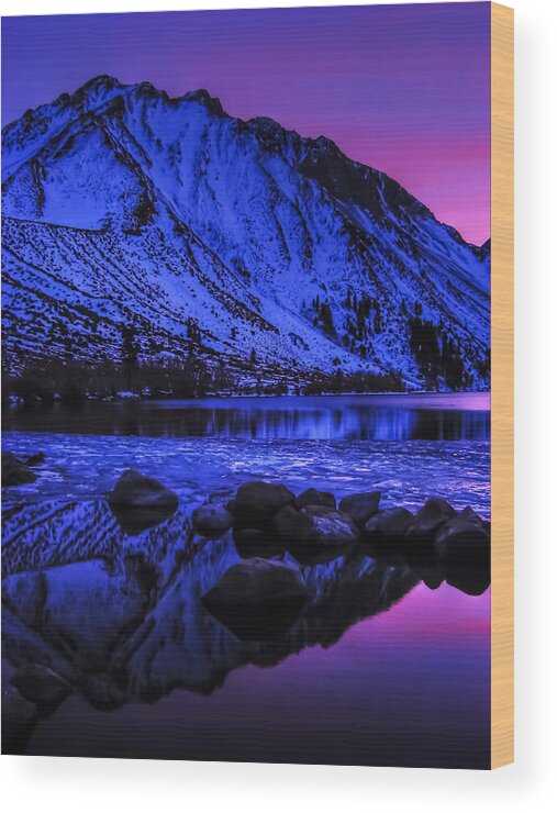 Convict Lake Wood Print featuring the photograph Magical Sunset over Mount Morrison and Convict Lake by Scott McGuire