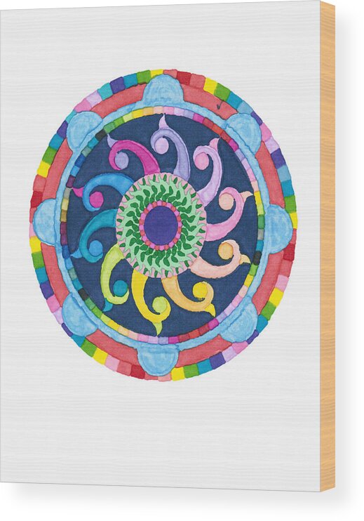 Mandala Wood Print featuring the digital art Mandala Meditation I by Margaret Denny