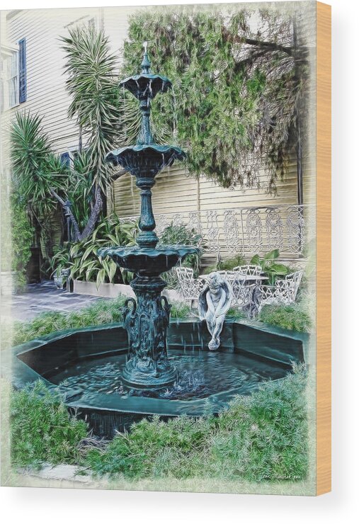 \new Orleans Fountain\ Wood Print featuring the photograph New Orleans Fountain by Joan Minchak