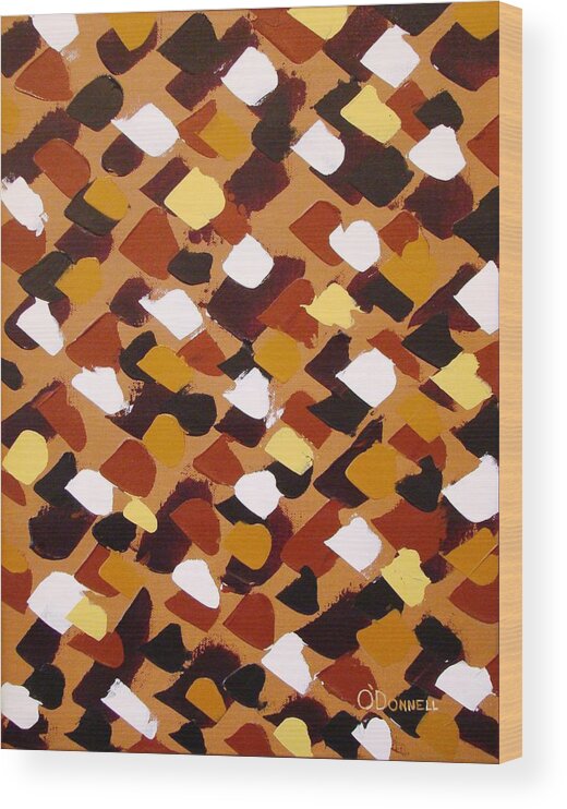 Abstract Wood Print featuring the painting Relaxed Excitement by Stephen P ODonnell Sr