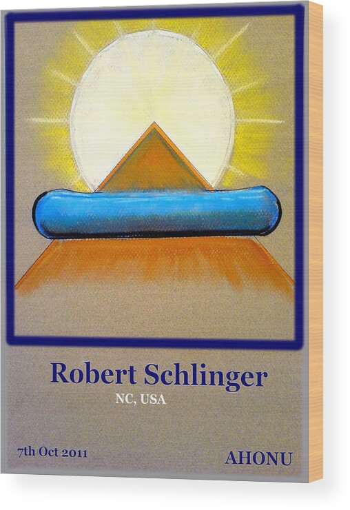 Ahonu Wood Print featuring the painting Robert Schlinger by AHONU Aingeal Rose