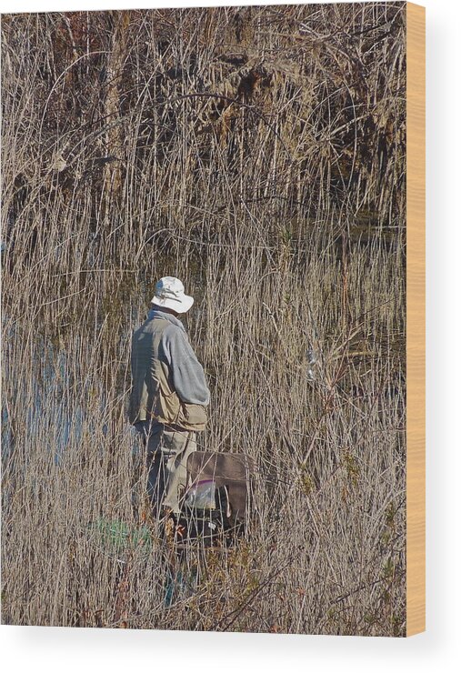 People Wood Print featuring the photograph Serious Fisherman by Diana Hatcher