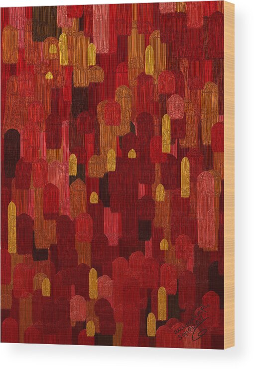 Red Wood Print featuring the digital art The Element of Fire by Mimulux Patricia No