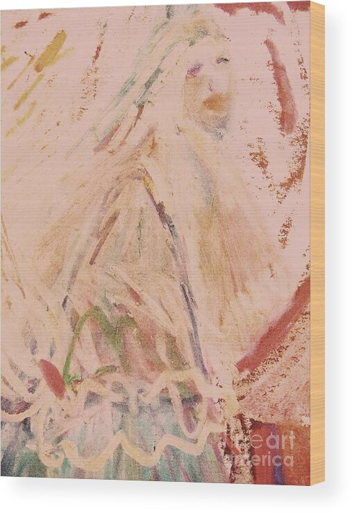 Deborah Montana Wood Print featuring the painting The Lily Who Waits by Deborah Montana
