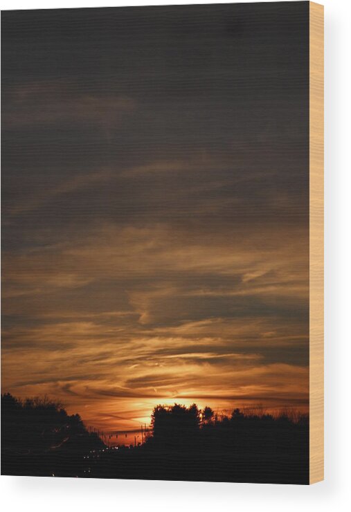 Sundown Wood Print featuring the photograph The richness of sundown by Kim Galluzzo Wozniak
