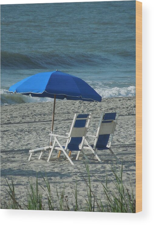 Beach Wood Print featuring the photograph These Chairs Are Calling Your Name by Chad and Stacey Hall