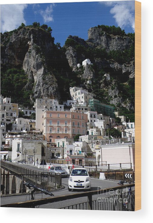  Amalfi Wood Print featuring the photograph Walking Along The Amalfi Coast 3 by Tatyana Searcy