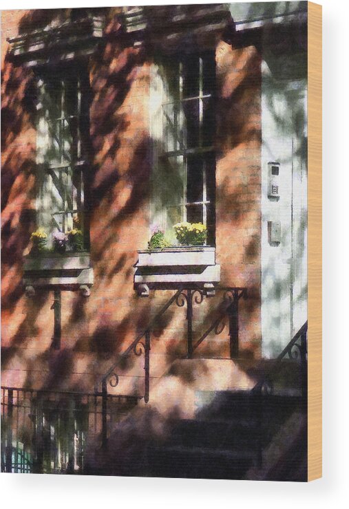 Window Box Wood Print featuring the photograph Window Boxes Greenwich Village by Susan Savad