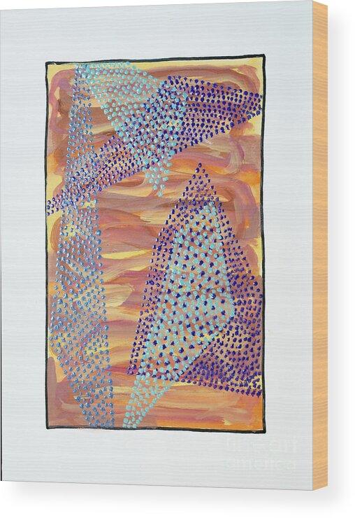 Abstract Wood Print featuring the painting 01326 by AnneKarin Glass