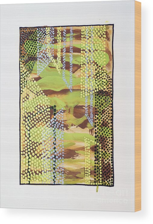 Abstract Wood Print featuring the painting 01329 Slip by AnneKarin Glass