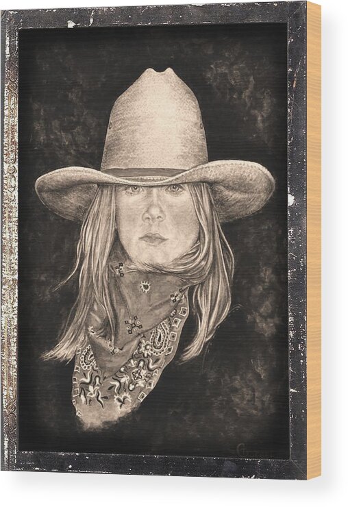Western Paintings Wood Print featuring the painting Cheyenne #1 by Traci Goebel