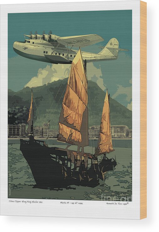  Transportation Wood Print featuring the digital art China Clipper #1 by Kenneth De Tore