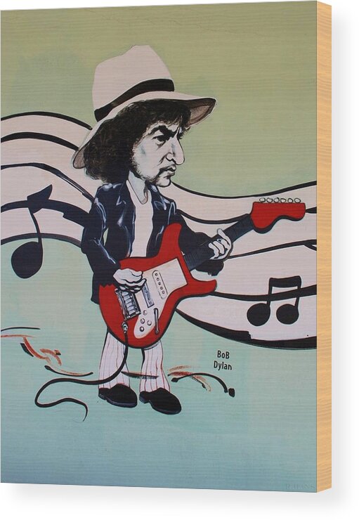 Bob Dylan Wood Print featuring the photograph Dylan by Rob Hans