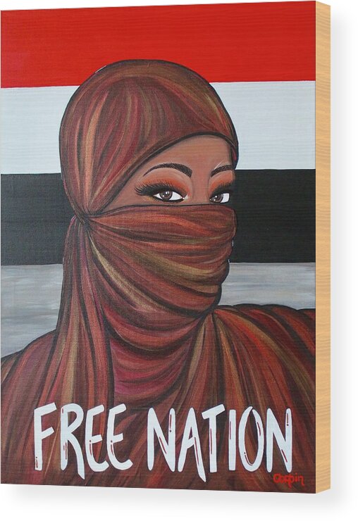 Painting Wood Print featuring the painting Free Nation 3 by Art By Naturallic