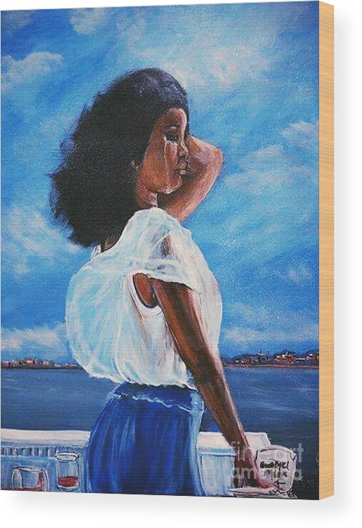 Love Lost Gone Very Ever Wood Print featuring the painting Lost Love Da Blues series #2 by Tyrone Hart