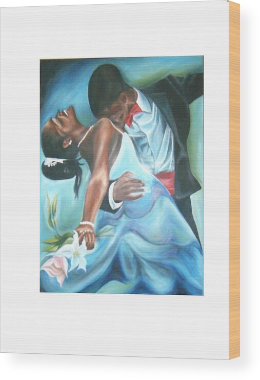 Beautiful Wood Print featuring the painting Love Dance by Olaoluwa Smith