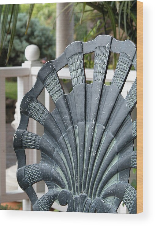 Chair Wood Print featuring the photograph Patio Chair - Bermuda by Frank Mari