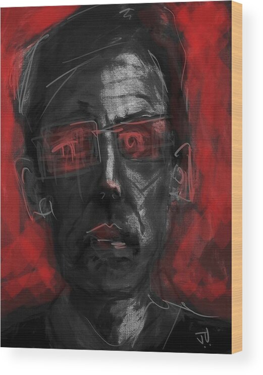Spectacles Wood Print featuring the painting Rose Colored Glasses #1 by Jim Vance