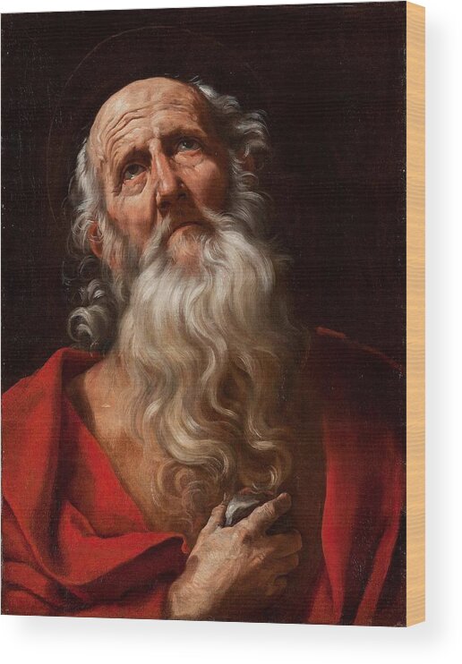 Guido Reni (bologna 1575 - 1642) Wood Print featuring the painting Saint Jerome #1 by MotionAge Designs