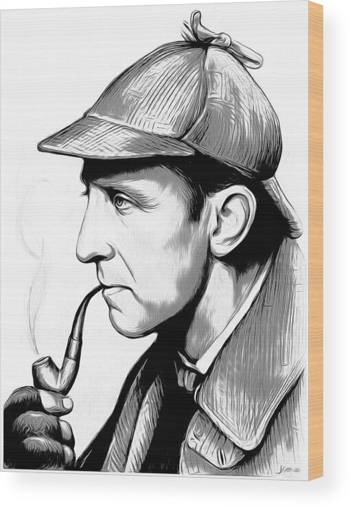 Sherlock Holmes Wood Print featuring the digital art Sherlock Holmes #1 by Greg Joens
